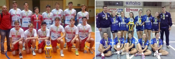 Campeões da competição: Soc. Ginástica Novo Hamburgo e Vôlei Nova Petrópolis/Foto: Mauricy Jacobs