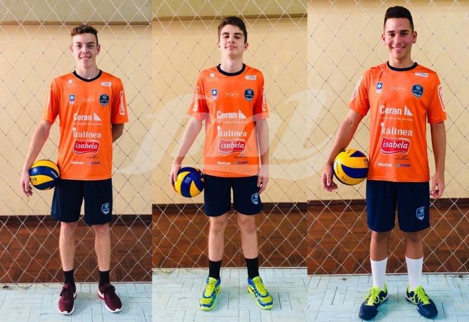 Anderson, Bruno e Arthur são as promessas da categoria infantil do Bento Vôlei/Foto: Tati Alvez/Bento Vôlei